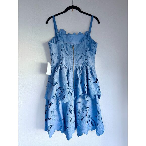 NWT Mestiza New York Vanessa Convertible Bow Lace Mini Dress in Heritage Blue 6 - Picture 10 of 16
